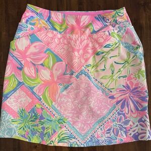 Lilly Pulitzer Luxletic Monica Skort Size 00 Block Party Print